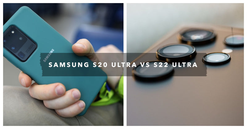 A featured Shopify blog image for an article about Samsung S20 Ultra vs S22 Ultra