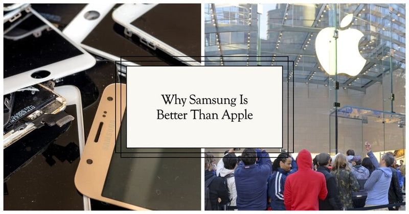 A featured blog post image for an article about why Samsung is Better than Apple