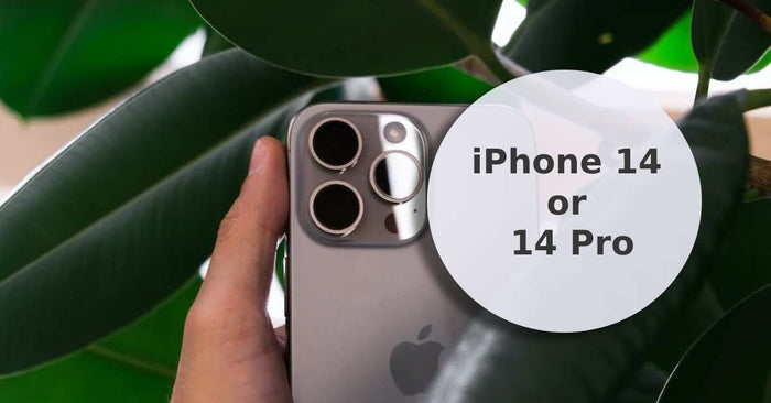 A feature image about whether you should choose an iPhone 14 or 14 Pro.