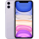A refurbished Apple iPhone 11 - Unlocked with dual rear cameras and a front display showing a colorful abstract wallpaper. Its back is visible, adorned with the Apple logo and the advanced camera system on the top left corner. The unlocked Apple iPhone 11 is displayed in a sleek white or light grey color.